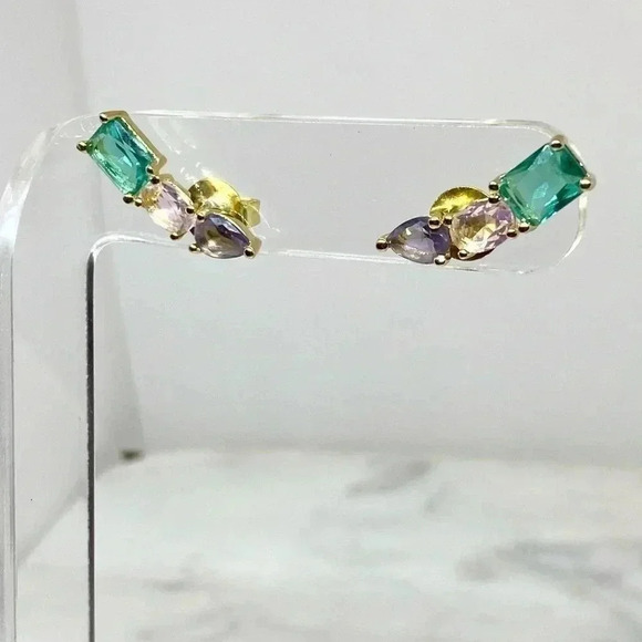 Colorful Stud Earrings - Picture 2 of 5